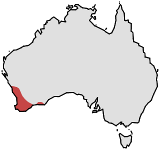 Range of Thelymitra crinita